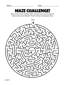 9. Printable Maze Worksheet. Level 4. Free, printable, maze, worksheet, puzzle, activity, kids, children, easy, preschool, kindergarten, 1st Grade, Grade 2, print, download, pdf.
