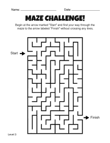17. Printable Maze Worksheet. Level 3. Free, printable, maze, worksheet, puzzle, activity, kids, children, easy, preschool, kindergarten, 1st Grade, Grade 2, print, download, pdf.