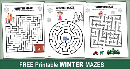 Free Printable Winter Maze Worksheets and Puzzles