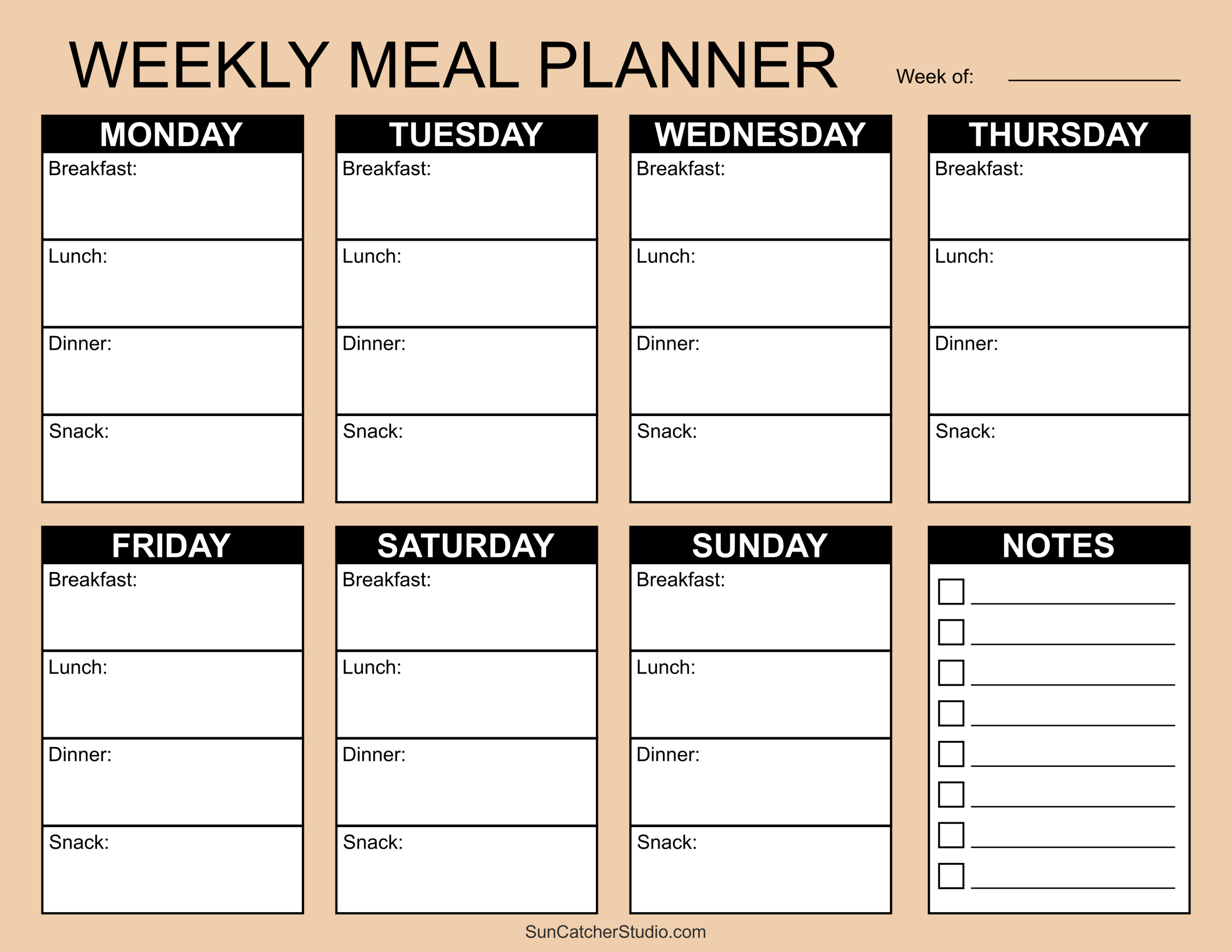Weekly Meal Planner Poster - Weekly meal planner - desenio.com