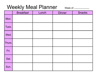Diet planner template. Meal planner, weekly, template, menu, printable, free, pdf, diet, food, prep, family, grocery list, notes, print, download, online, simple.