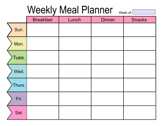 Weekly meal planner template. Meal planner, weekly, template, menu, printable, free, pdf, diet, food, prep, family, grocery list, notes, print, download, online, simple.