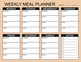 Meal Planners: Printable Weekly Menu Templates (PDF) – DIY Projects,  Patterns, Monograms, Designs, Templates