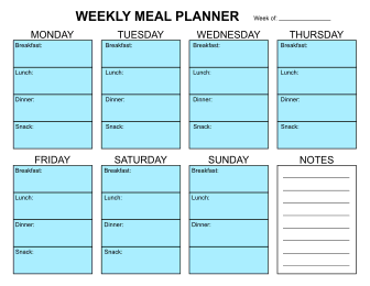 Family weekly menu planner.  Meal planner, weekly, template, menu, printable, free, pdf, diet, food, prep, family, grocery list, notes, print, download, online, simple.