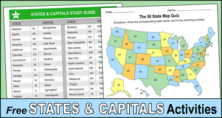 U.S. States and Capitals Study Guides & Quizzes