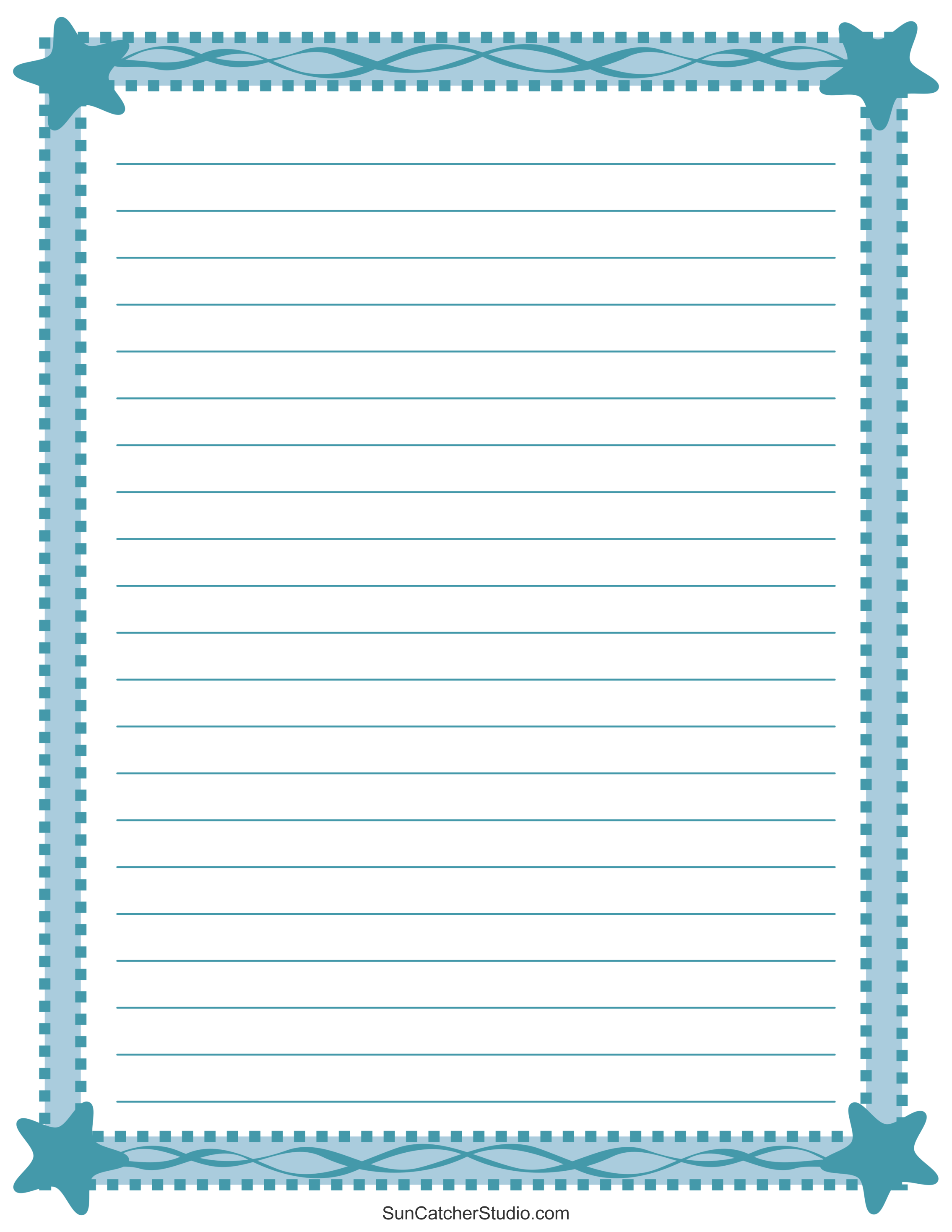Lined Paper Printable With Border Lined Paper Printable With Border