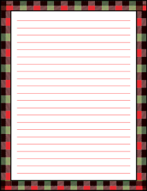 29. Christmas plaid printable letter writing paper. Free, printable, stationery, writing paper, lined, blank, template, notepaper, decorative, beautiful, pretty, pdf, png, print, customize, personalize, download.