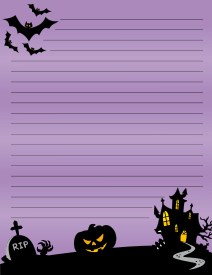 24. Free Halloween printable stationery writing paper. Free, printable, stationery, writing paper, lined, blank, template, notepaper, decorative, beautiful, pretty, pdf, png, print, customize, personalize, download.