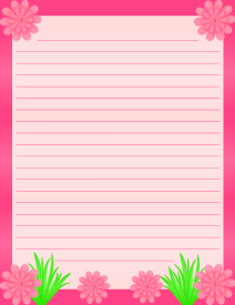 10. Printable floral stationery writing paper. Free, printable, stationery, writing paper, lined, blank, template, notepaper, decorative, beautiful, pretty, pdf, png, print, customize, personalize, download.