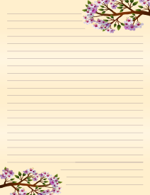 12. Printable stationery with colorful flowers. Free, printable, stationery, writing paper, lined, blank, template, notepaper, decorative, beautiful, pretty, pdf, png, print, customize, personalize, download.