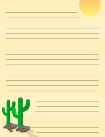 14. Printable watercolor cactus desert stationery. Free, printable, stationery, writing paper, lined, blank, template, notepaper, decorative, beautiful, pretty, pdf, png, print, customize, personalize, download.