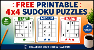 Printable 4x4 Sudoku Puzzles