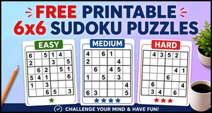 Printable 6x6 Sudoku Puzzles