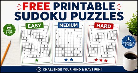 Free Printable Sudoku Puzzles (Easy, Medium & Hard) – Free Printables