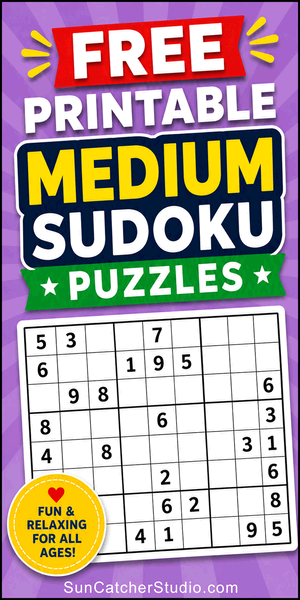 Free printable medium Sudoku puzzles and worksheets for kids, adults, beginners, seniors, classrooms, homeschooling, brain training, logic games, DIY, and PDF downloads.