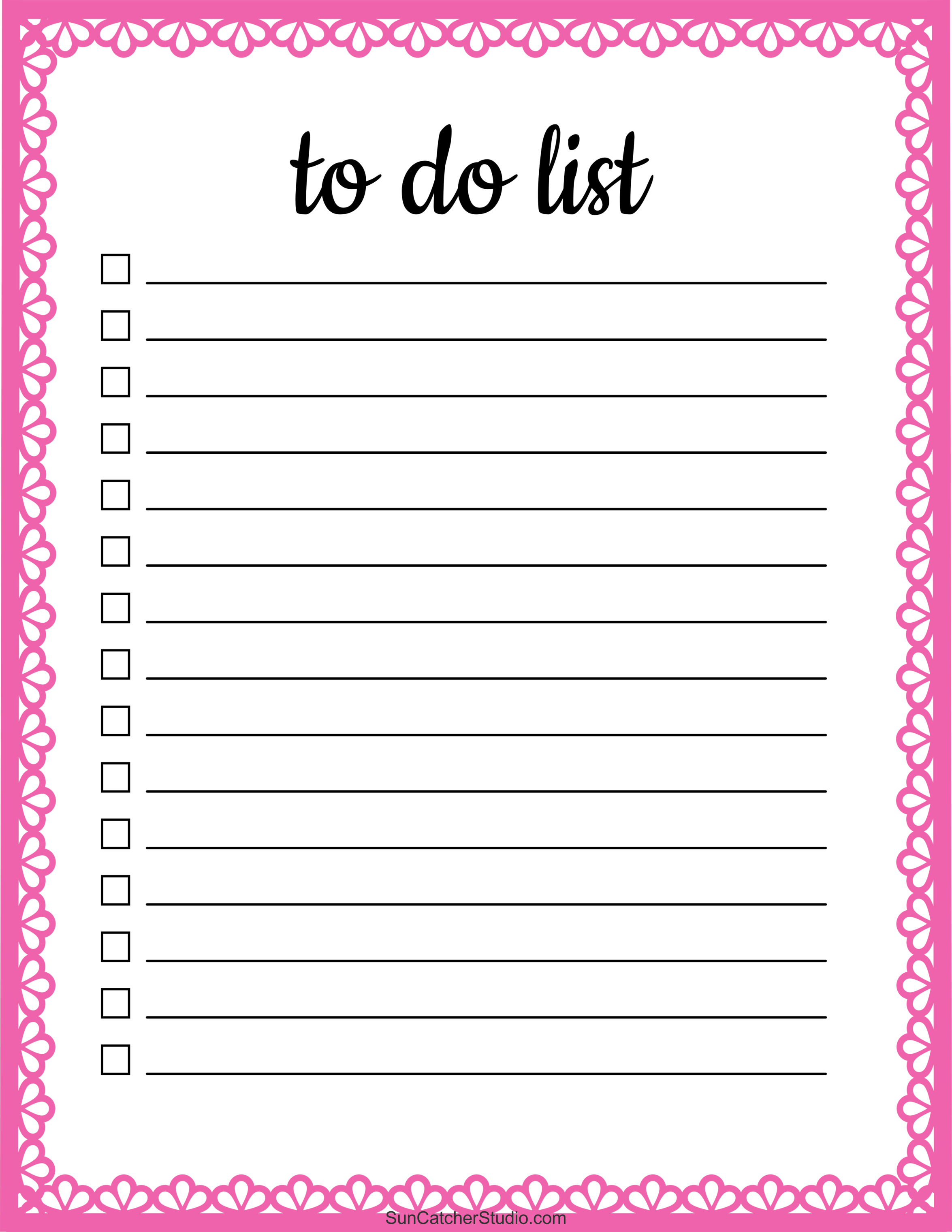 To Do List (Free Printable PDF Templates) – Things To Do – DIY Projects,  Patterns, Monograms, Designs, Templates