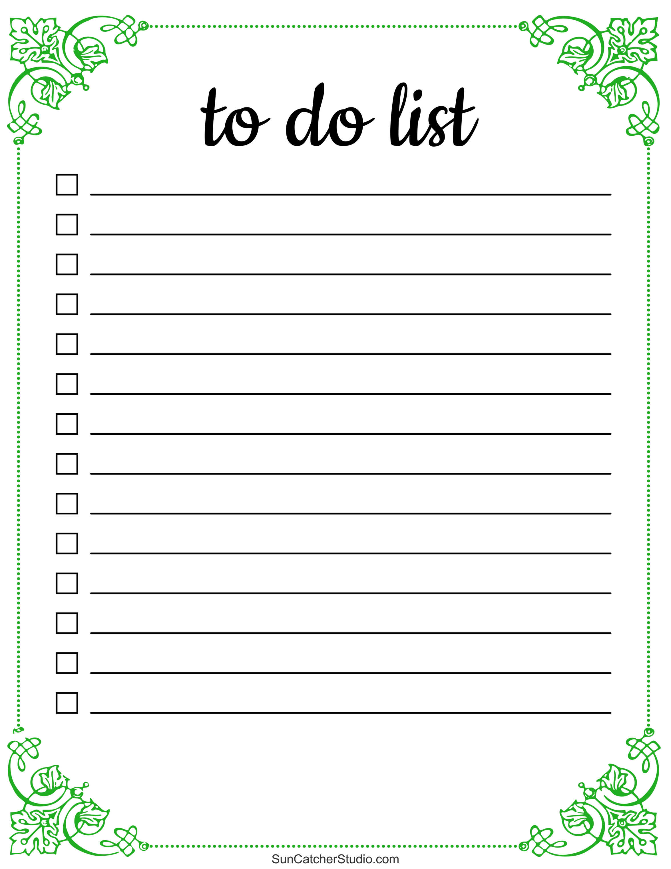 To Do List (Free Printable PDF Templates) – Things To Do – DIY Projects,  Patterns, Monograms, Designs, Templates