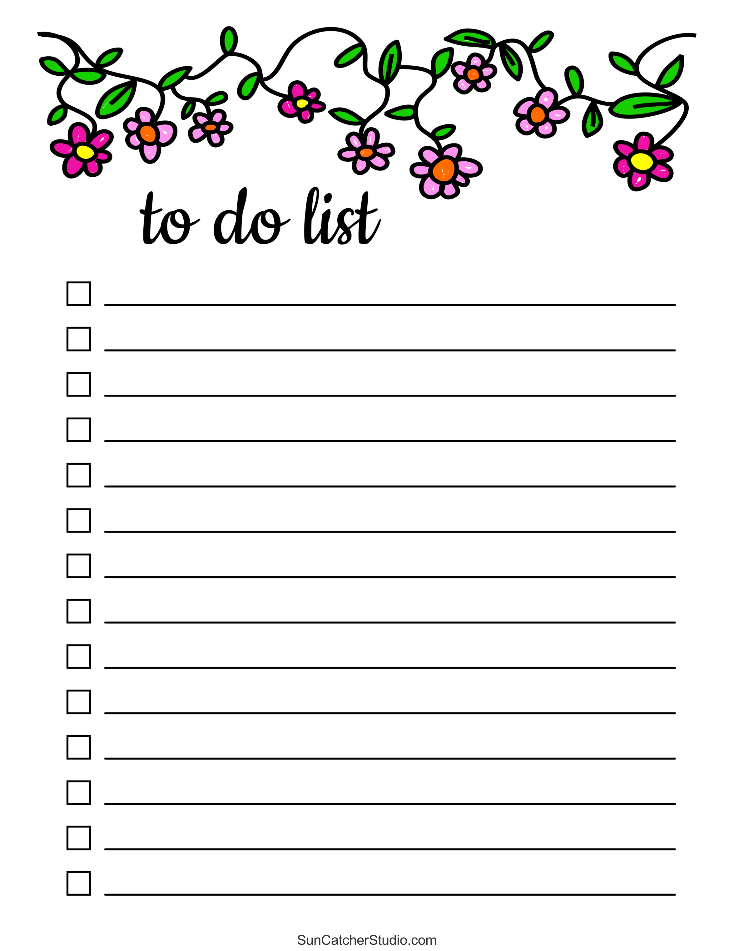 To Do List (Free Printable PDF Templates) – Things To Do – DIY Projects ...