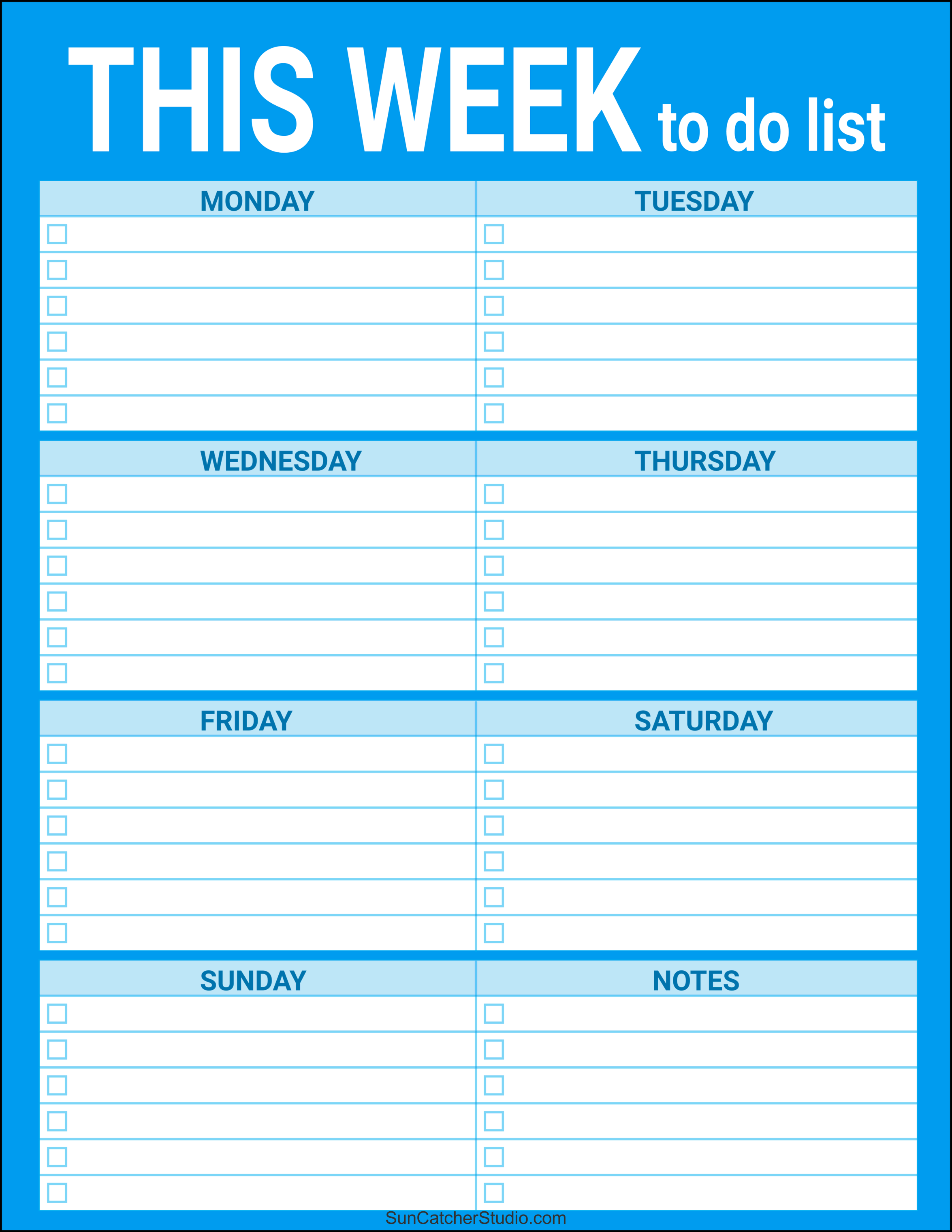 Formal Weekly To Do List Template - Printable PDF