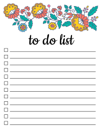 Cute printable to do list, free printable to do list, template, pdf, daily, weekly, task list, planner, things to do, cute, organized, print, download, online, simple, todo, for work, for school.