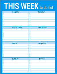 Weekly Printable To Do List Portrait Orientation, free printable to do list, template, pdf, daily, weekly, task list, planner, things to do, cute, organized, print, download, online, simple, todo, for work, for school.