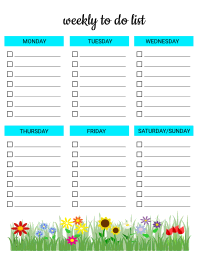 Cute Weekly To Do List Template Portrait Orientation, free printable to do list, template, pdf, daily, weekly, task list, planner, things to do, cute, organized, print, download, online, simple, todo, for work, for school.