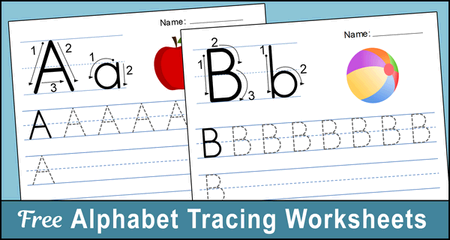 Tracing Alphabet Letters (Printable Handwriting Worksheets)