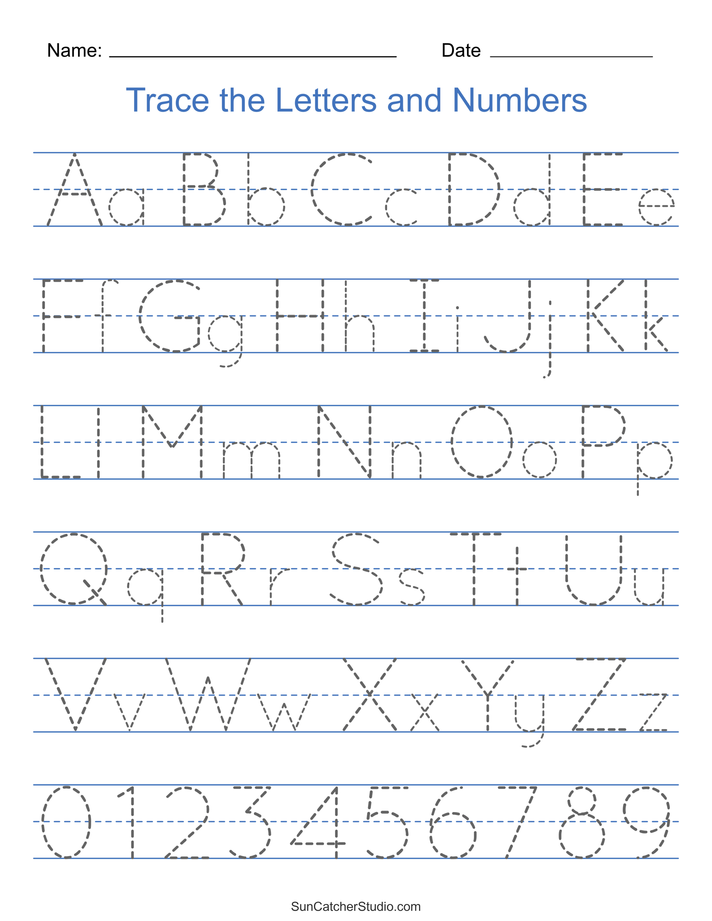 Tracing Alphabet Letters (Printable Handwriting Worksheets) DIY