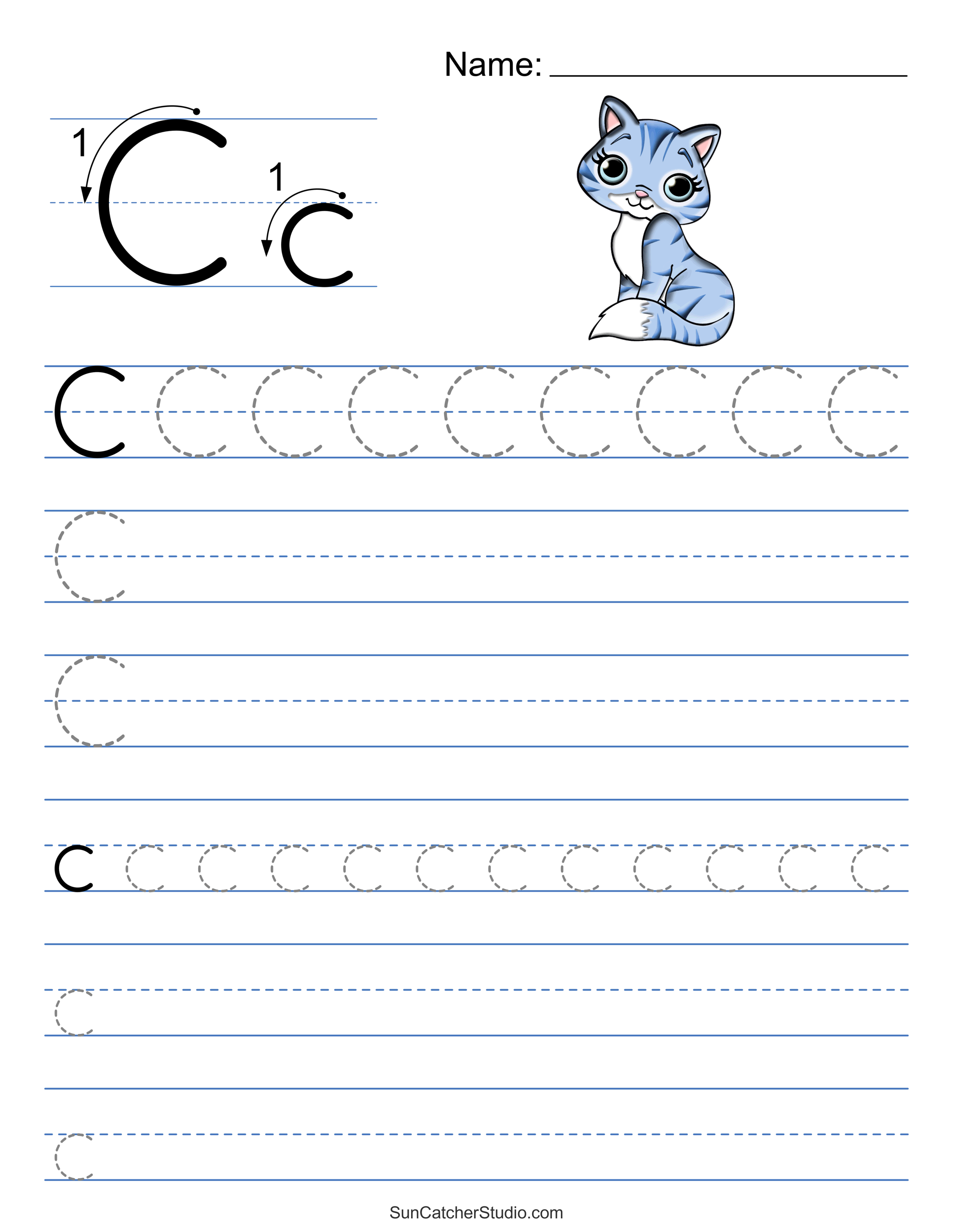 Tracing Alphabet Letters (Printable Handwriting Worksheets) – DIY