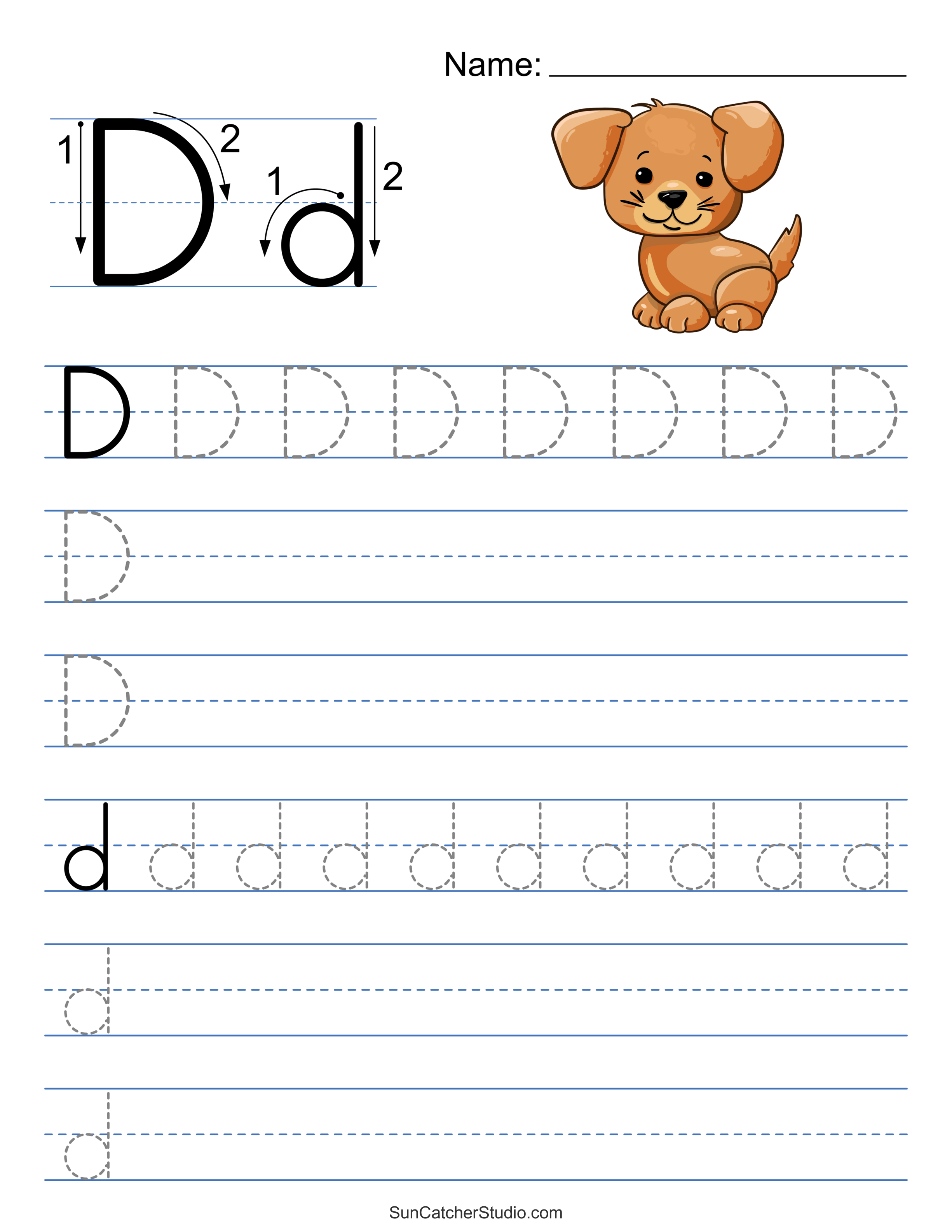 Tracing Alphabet Letters (Printable Handwriting Worksheets) – DIY Projects,  Patterns, Monograms, Designs, Templates