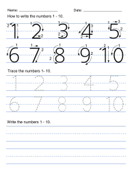 2. Tracing and writing numbers 1-10 worksheet. Tracing numbers, traceable, number, free, printable, pdf, penmanship skills, kindergarten, practice, worksheet, sheets, writing, handwriting, paper, lined, blank, template, notepaper, png, print, download.