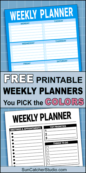 Free Printable Weekly Planner Templates (PDF) – DIY Projects