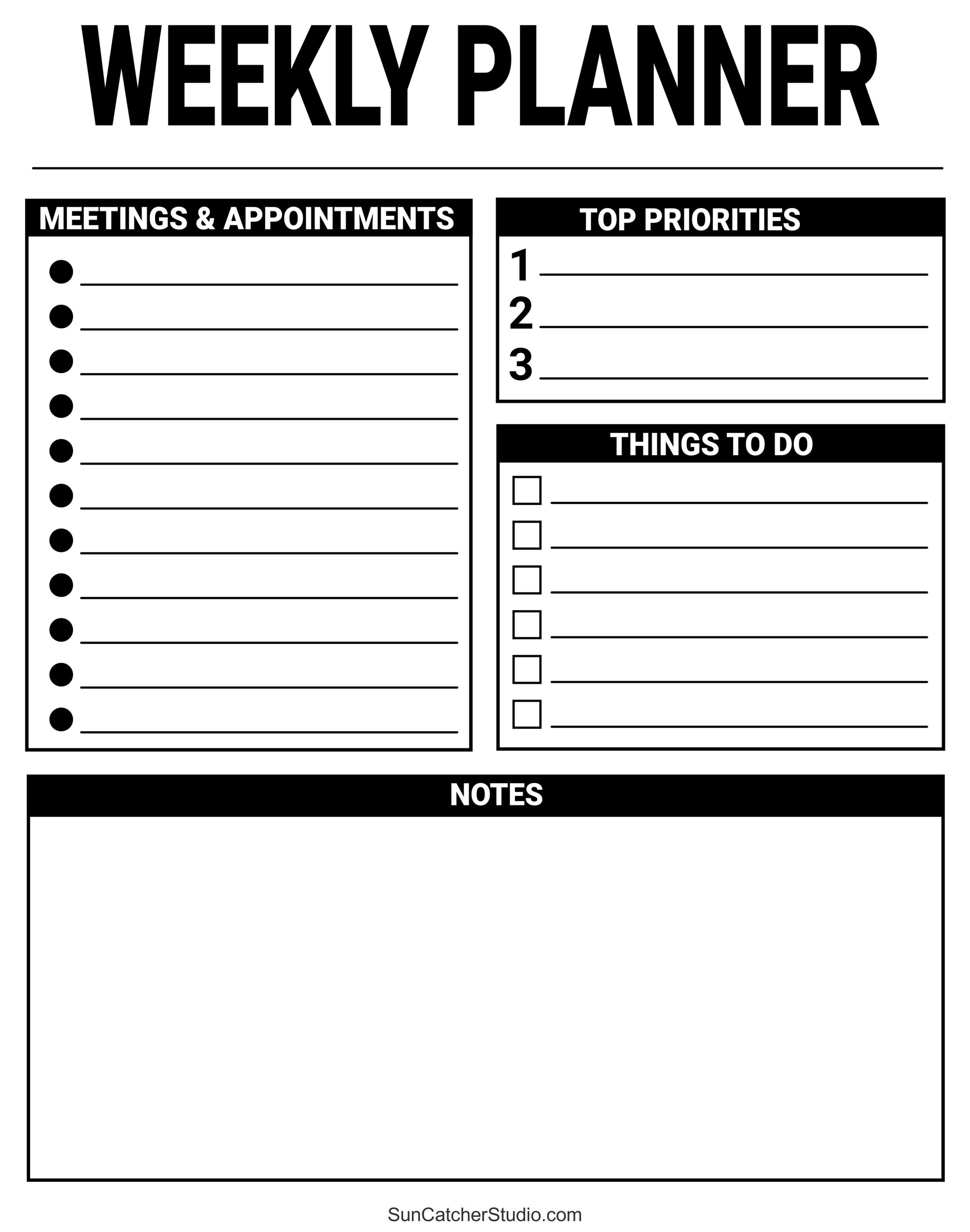 Free Printable Daily Planner Templates PDF format – DIY Projects