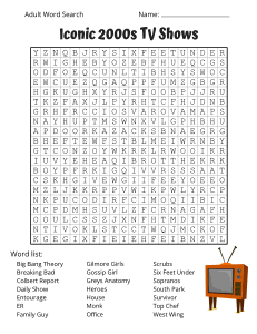 Iconic 2000s TV Shows. Free printable adult word search puzzle. Adult word search puzzles, 2000s, 2000s, adult word find, printable, free, answers, hard, word search puzzle, large print, PDF.