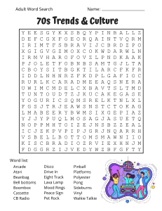 70s Trends & Culture. Printable adult word search puzzle. Adult word search puzzles, 1970s, 70s, adult word find, printable, free, answers, hard, word search puzzle, large print, PDF.