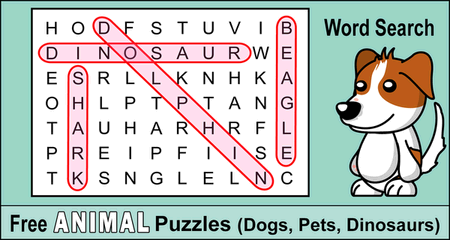 Word Search about Dogs [fun, free printable PDF] - Puzzletainment Publishing