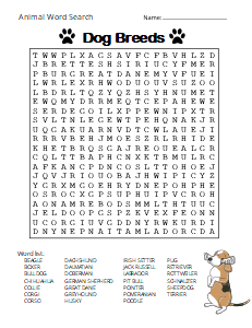 Animal Word Search (Free Printable Dog, Pet, Dinosaur Puzzles) – DIY ...