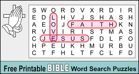 Bible Word Search Puzzles (Free Printable Christian Games)