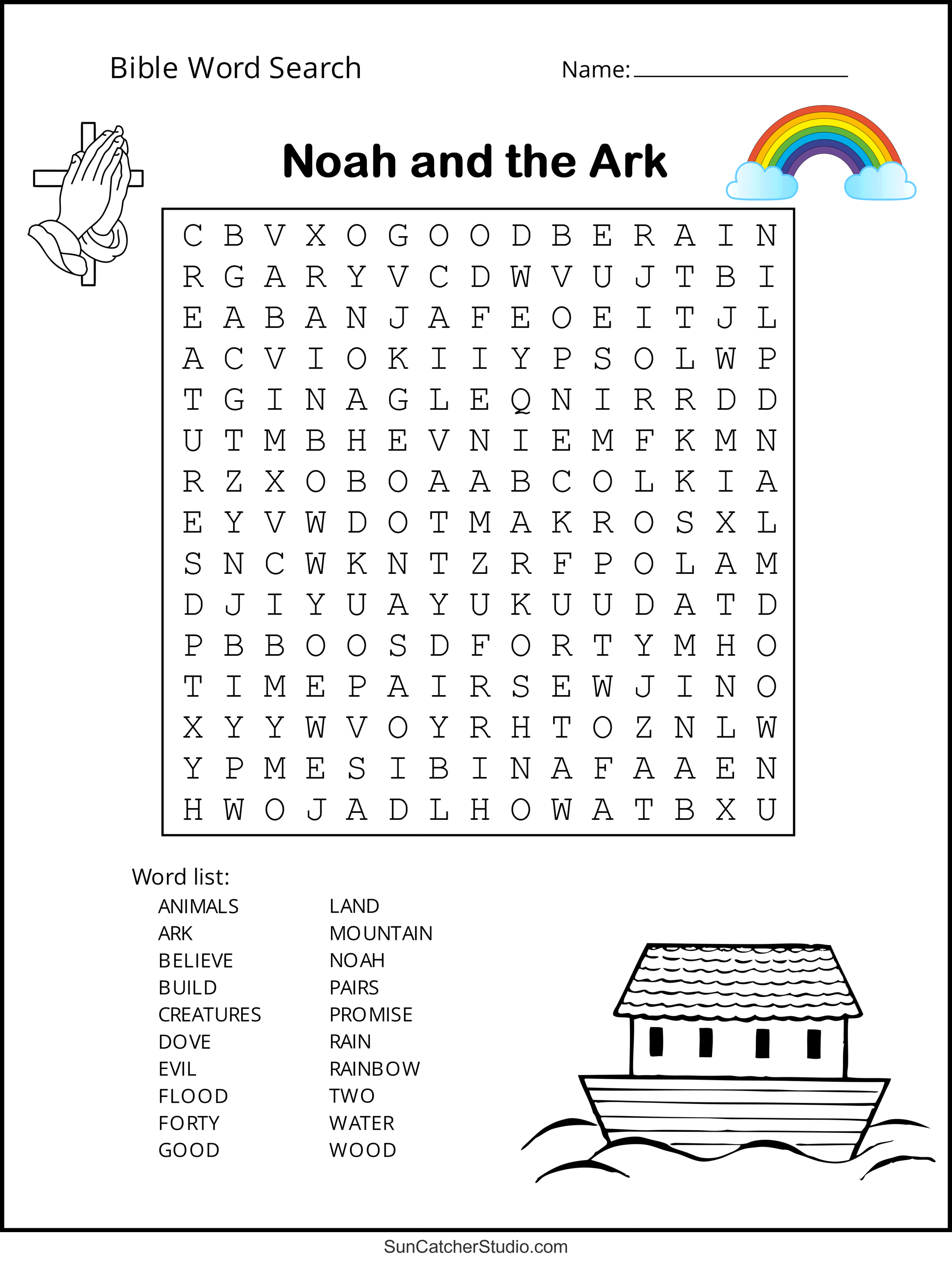 Bible Word Search (Free Printable Christian Puzzles) DIY Projects