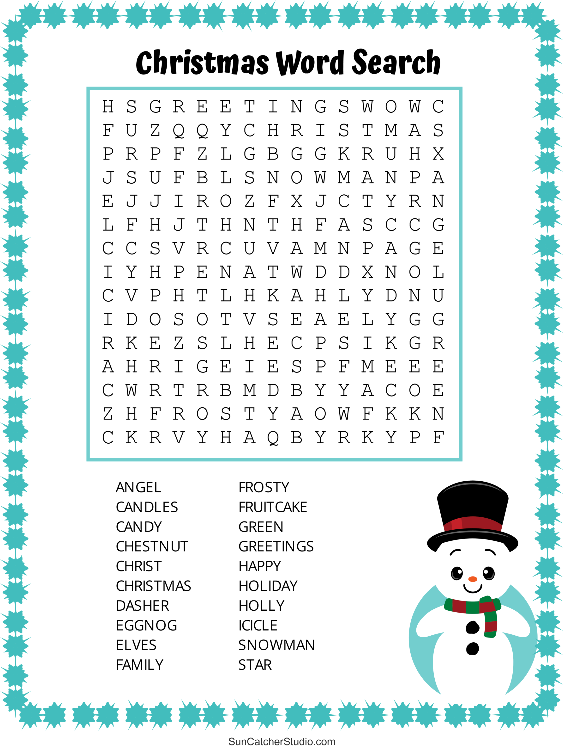 Christmas Word Search (Free Printable PDF Puzzles) DIY Projects