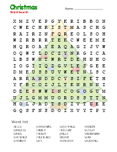 6. Christmas word search. (Medium) Christmas word search, printable, free, pdf, puzzle, kids, adults, holiday, easy, hard, large print, download, sheet.