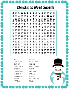 7. Printable Christmas word search. (Medium) Christmas word search, printable, free, pdf, puzzle, kids, adults, holiday, easy, hard, large print, download, sheet.
