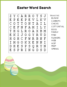 2. Free Easter word search. Easter word search, printable, free, pdf, puzzle, kids, adults, holiday, easy, hard, large print, download, sheet.