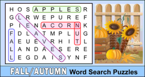 Fall Word Search Puzzles