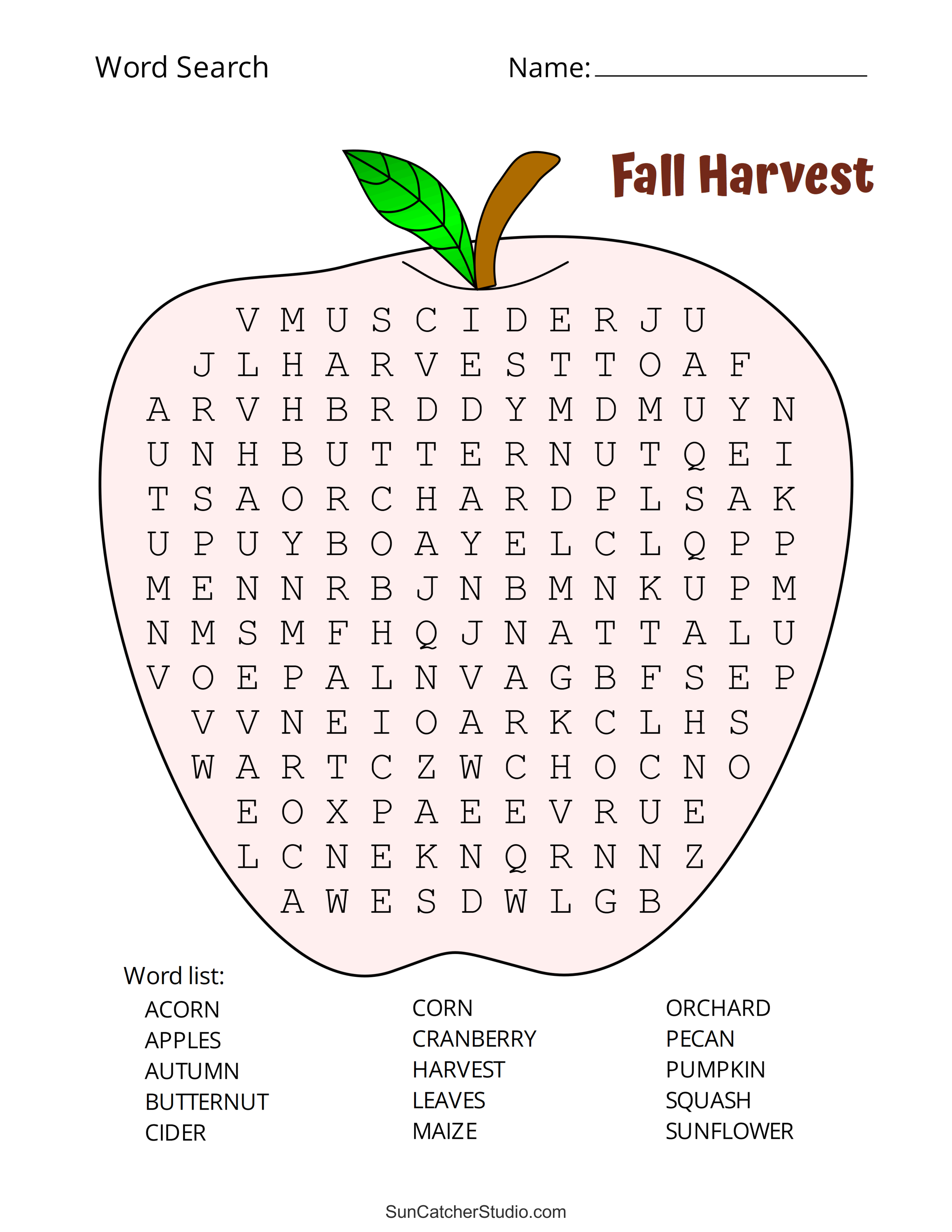 Printable Fall Word Search Puzzles (Autumn Word Search) – DIY Projects ...