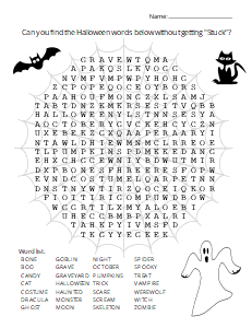 3. Halloween word search puzzle. Level - Medium Halloween word search, printable, free, pdf, puzzle, easy, hard, kids, adults, large print, download, sheet.