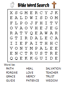 Free Printable Bible Word Search (Large Print Activity). Free printable large print word search puzzle, large print, easy to read, large text, adult, word find, printable, answers, answer key, PDF.