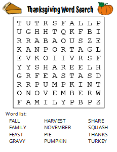 Large Print Thanksgiving Word Find (Free Printable). Free printable large print word search puzzle, large print, easy to read, large text, adult, word find, printable, answers, answer key, PDF.