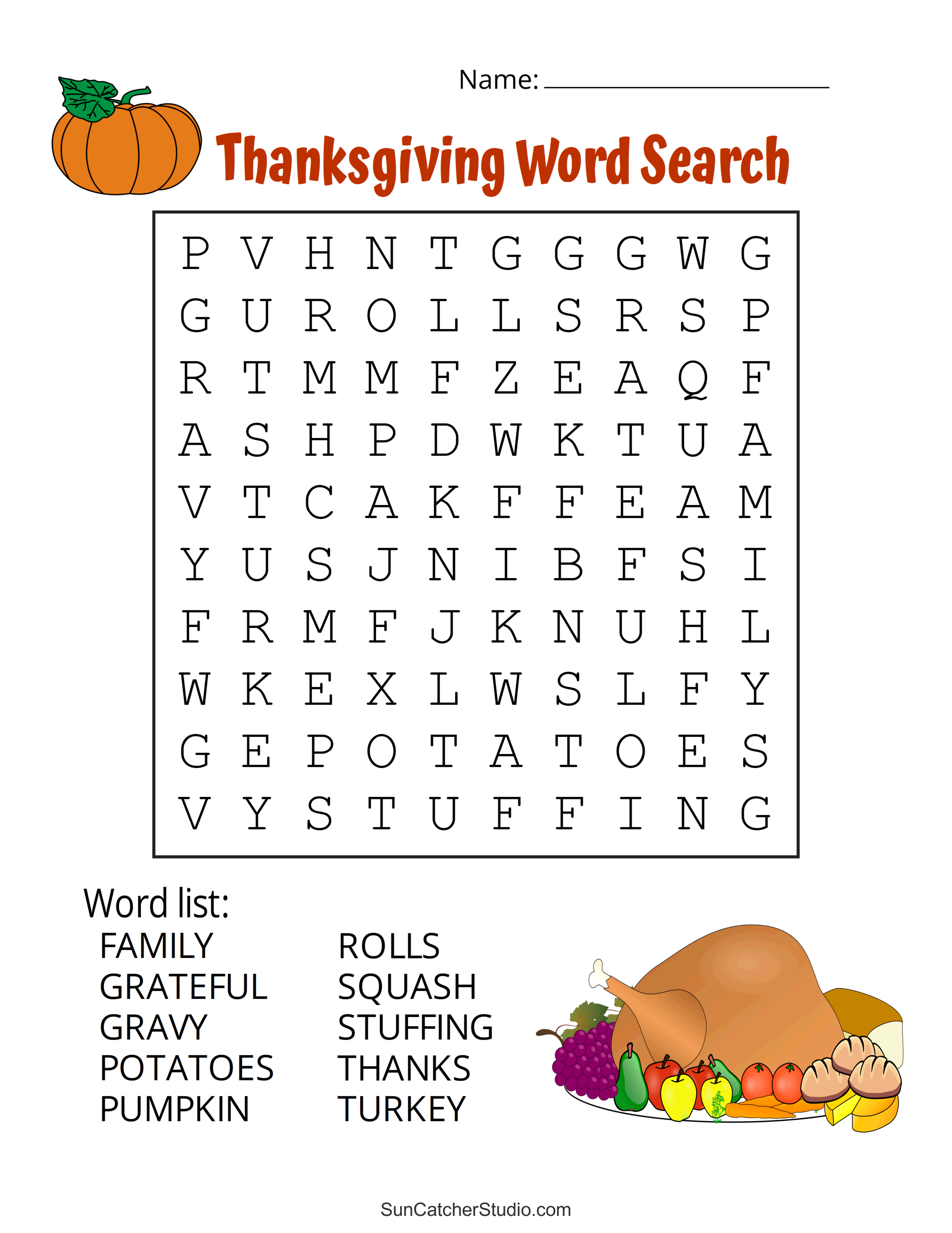 Free Printable Thanksgiving Word Searches - Free Printable Download