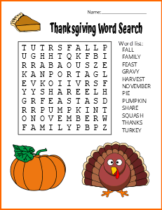 1. Thanksgiving word search puzzle. Level - Easy thanksgiving word search, printable, free, pdf, puzzle, easy, hard, kids, adults, difficult, large print, download, sheet.